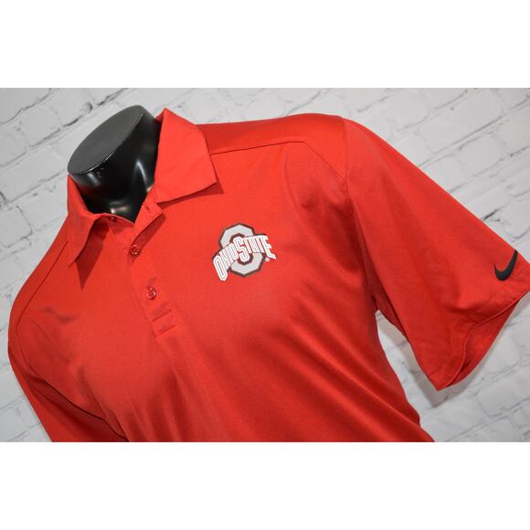 Nike Golf Polo Shirt Mens Size XL Red Dri-Fit Performance Ohio State Buckeyes - Picture 1 of 10
